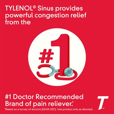 TYLENOL Pain Reliever/Fever Reducer Caplets Sinus Congestion & Pain For Adults Daytime - 24 Count - Image 3