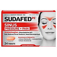 Sudafed PE Pressure + Pain Caplets for Adults Maximum Strength - 24 Count - Image 1