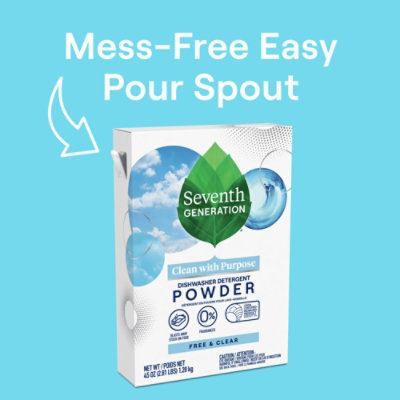 Seventh Generation Dishwasher Detergent Powder Powerful Clean Free & Clear - 45 Oz - Image 3
