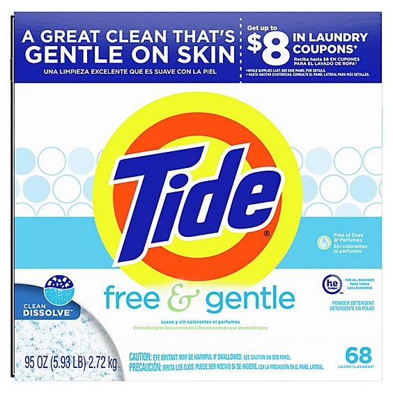 Tide Free & Gentle 68 Loads Powder Laundry Detergent - 95 Fl. Oz.