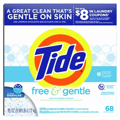 Tide Free & Gentle 68 Loads Powder Laundry Detergent - 95 Fl. Oz