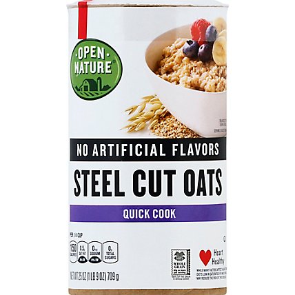 Open Nature Cereal Oats Quick Cook Steel Cuts Oats Jar - 25 Oz - Image 2