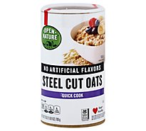 Open Nature Cereal Oats Quick Cook Steel Cuts Oats Jar - 25 Oz