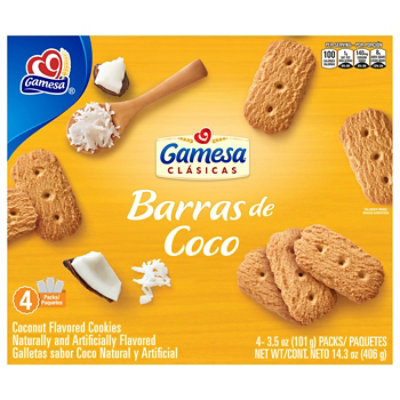 Gamesa Cookies Barras de Coco Coconut - 4-3.5 Oz - randalls