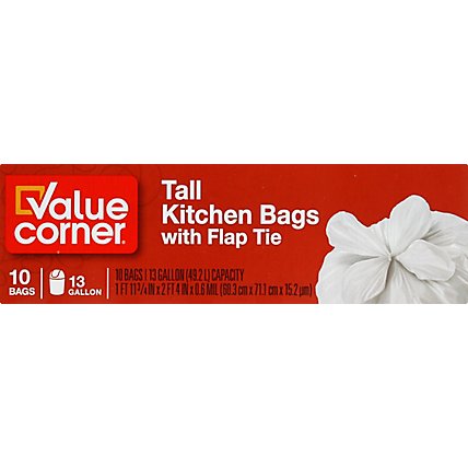 Value Corner Kitchen Bags Drawstring Tall 13 Gallon - 10 Count - Image 4