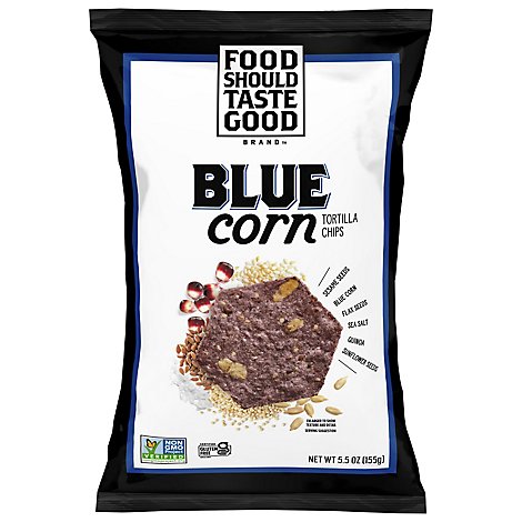Food Should Taste Good Tortilla Chips Blue Corn - 5.5 Oz