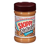 SKIPPY Natural Peanut Butter Spread Creamy 1/3 Less Sodium and Sugar - 15 Oz