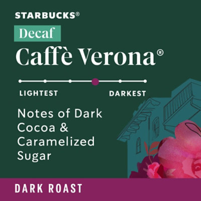 Starbucks Decaf Caffe Verona 100% Arabica Dark Roast Ground Coffee Bag - 12 Oz - Image 2