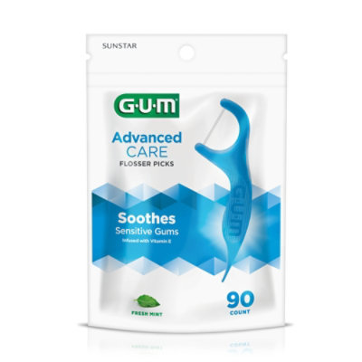 GUM Advanced Care Fresh Mint With Vitamin E and Fluoride Flosser Picks - 90 Count - Image 3