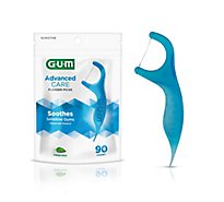 GUM Flossers Advanced Cared With Vitamin E & Fluoride Fresh Mint - 90 Count