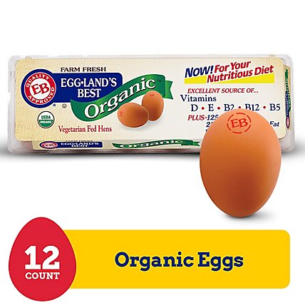 Egglands Best Eggs Organic Large Grade A Brown - 12 Count - Image 1