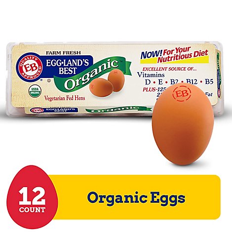 Egglands Best Eggs Organic Large Grade A Brown - 12 Count