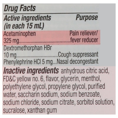 Signature Select/Care Cold & Flu Relief Daytime Non Drowsy Acetaminophen Original - 12 Fl. Oz. - Image 3