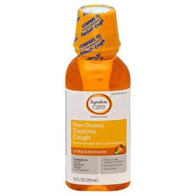Signature Care Cough Suppressant Daytime Non Drowsy Citrus Blend Flavor