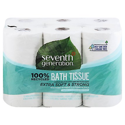 Seventh Generation Bath Tissue 2-Ply 100% Recycled Paper White 240 Sheets - 6 Roll - Image 3