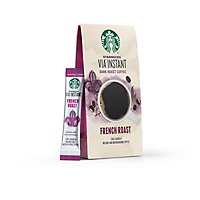 Starbucks VIA Instant French Roast 100% Arabica Dark Roast Coffee Packets Box 8 Count - Each - Image 1