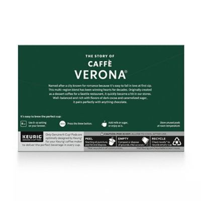 Starbucks Caffe Verona 100% Arabica Dark Roast K Cup Coffee Pods Box 10 Count - Each - Image 7