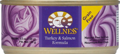 Wellness Complete Health Cat Food Grain Free Pate Turkey & Salmon Can - 5.5 Oz - Image 2