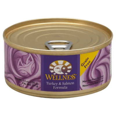Wellness Complete Health Cat Food Grain Free Pate Turkey & Salmon Can - 5.5 Oz - Image 1