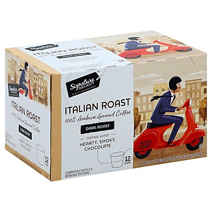 Signature SELECT Coffee Pods Dark Roast Italian Roast - 12 Count - Image 1