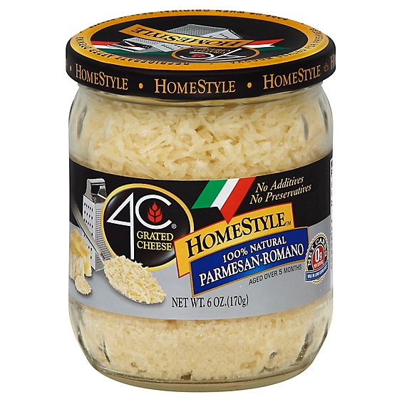4C Foods Grated Cheese Homestyle Parmesan Romano - 6 Oz