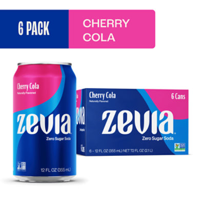 Zevia Zero Sugar Cherry Cola Soda - 6-12 Fl. Oz. - Image 1