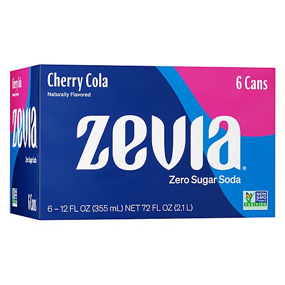 Zevia Zero Sugar Cherry Cola Soda - 6-12 Fl. Oz.