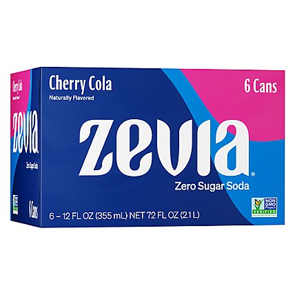 Zevia Zero Sugar Cherry Cola Soda - 6-12 Fl. Oz. - Image 1