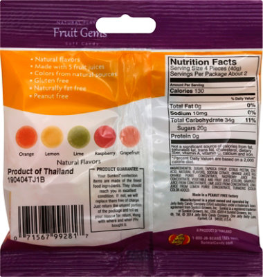 Jelly Belly Sunkist Fruit Gems Bag - 3.1 Oz - Image 4