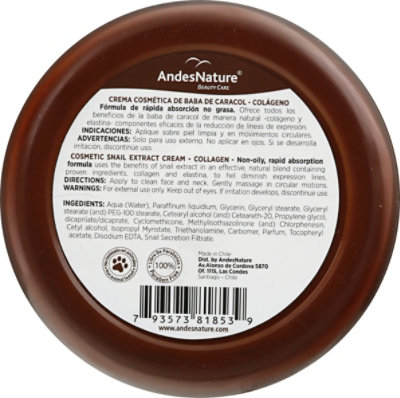 Andes Nature Cosmetic Snail Extract Cream Caracol - 5.1 Fl. Oz. - Image 5