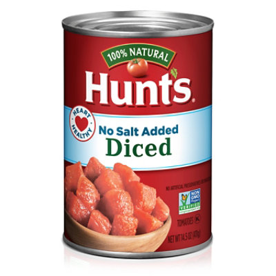 Hunts Tomatoes Diced No Salt Added - 14.5 Oz