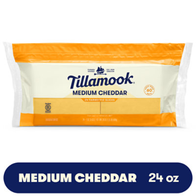 Tillamook Cheese Cheddar Medium Cheddar Sliced - 0.50 LB