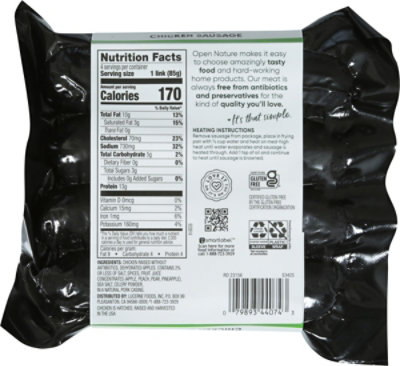 Open Nature Chicken Sausage Chicken & Apple - 12 Oz - Image 6