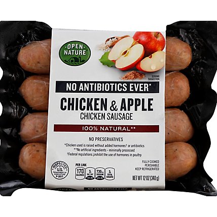 Open Nature Chicken Sausage Chicken & Apple - 12 Oz - Image 2