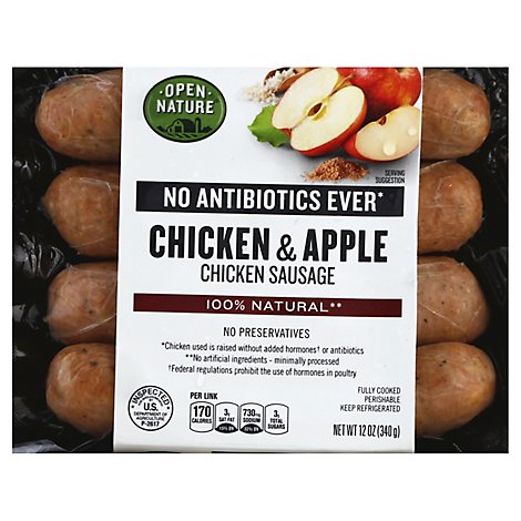 Open Nature Chicken Sausage Chicken & Apple - 12 Oz