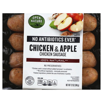 Open Nature Chicken Sausage Chicken & Apple - 12 Oz