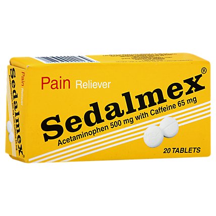 Sedalmex Pain Reliever Acetaminophen 500 Mg - 20 Count - Image 1