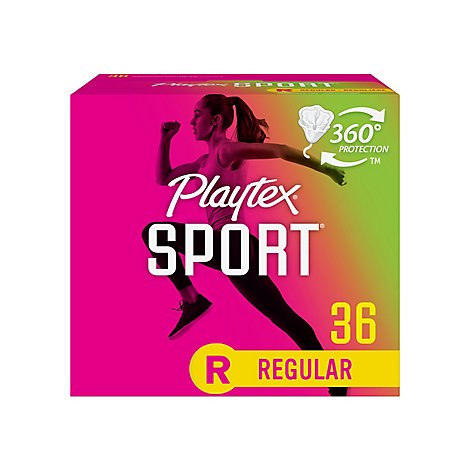 Playtex Sport Tampons Plastic Unscented Regular Absorbency - 36 Count