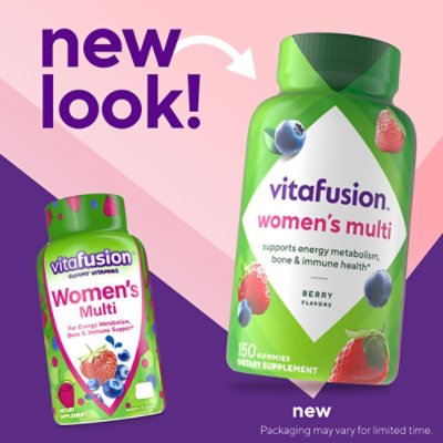 Vitafusion Berry Flavored Womens Multivitamin Gummies  - 150 Count - Image 2