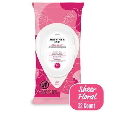 Summers Eve Cleansing Cloths Sheer Floral - 32 Count - Image 2