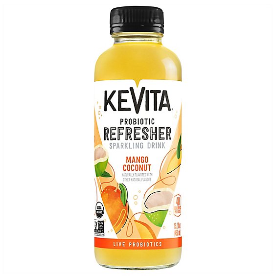 KeVita Sparkling Probiotic Drink Mango Coconut - 15.2 Fl. Oz.