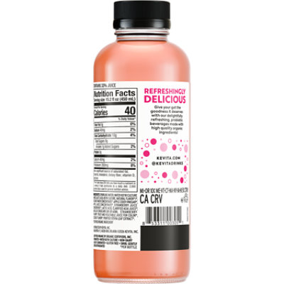 KeVita Sparkling Probiotic Drink Strawberry Acai Coconut - 15.2 Fl. Oz. - Image 2
