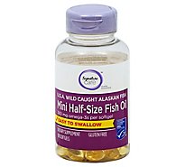 Signature Care Fish Oil Mini 1200mg Omega 3 360mg Dietary Supplement Softgel - 100 Count