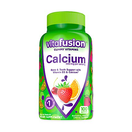 VitaFusion Fruit And Cream Flavored Chewable Calcium Calcium Gummy Vitamins - 100 Count - Image 1