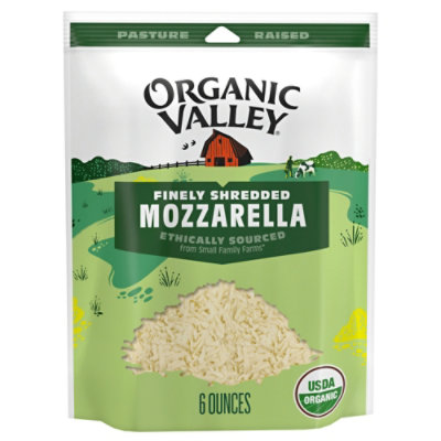 Organic Valley Cheese Organic Finely Shredded Mozzarella Low Moisture Part Skim - 6 Oz