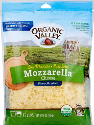 Organic Valley Cheese Organic Finely Shredded Mozzarella Low Moisture Part Skim - 6 Oz - Image 2