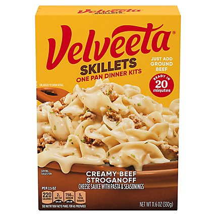 Velveeta Skillets Creamy Beef Stroganoff One Pan Dinner Kit Box - 11.6 Oz - Image 5