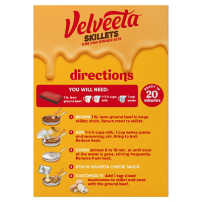 Velveeta Skillets Creamy Beef Stroganoff One Pan Dinner Kit Box - 11.6 Oz - Image 7