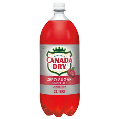 Canada Dry Zero Sugar Cranberry Ginger Ale Soda Bottle - 2 Liter - Image 1