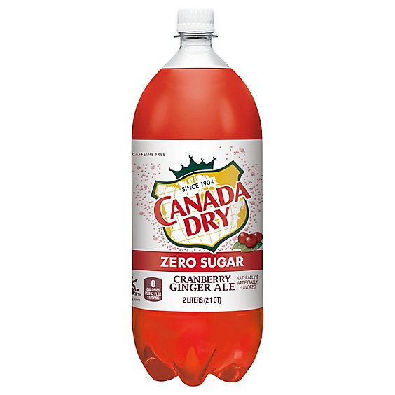 Canada Dry Soda Zero Sugar Cranberry Ginger Ale - 2 Liter